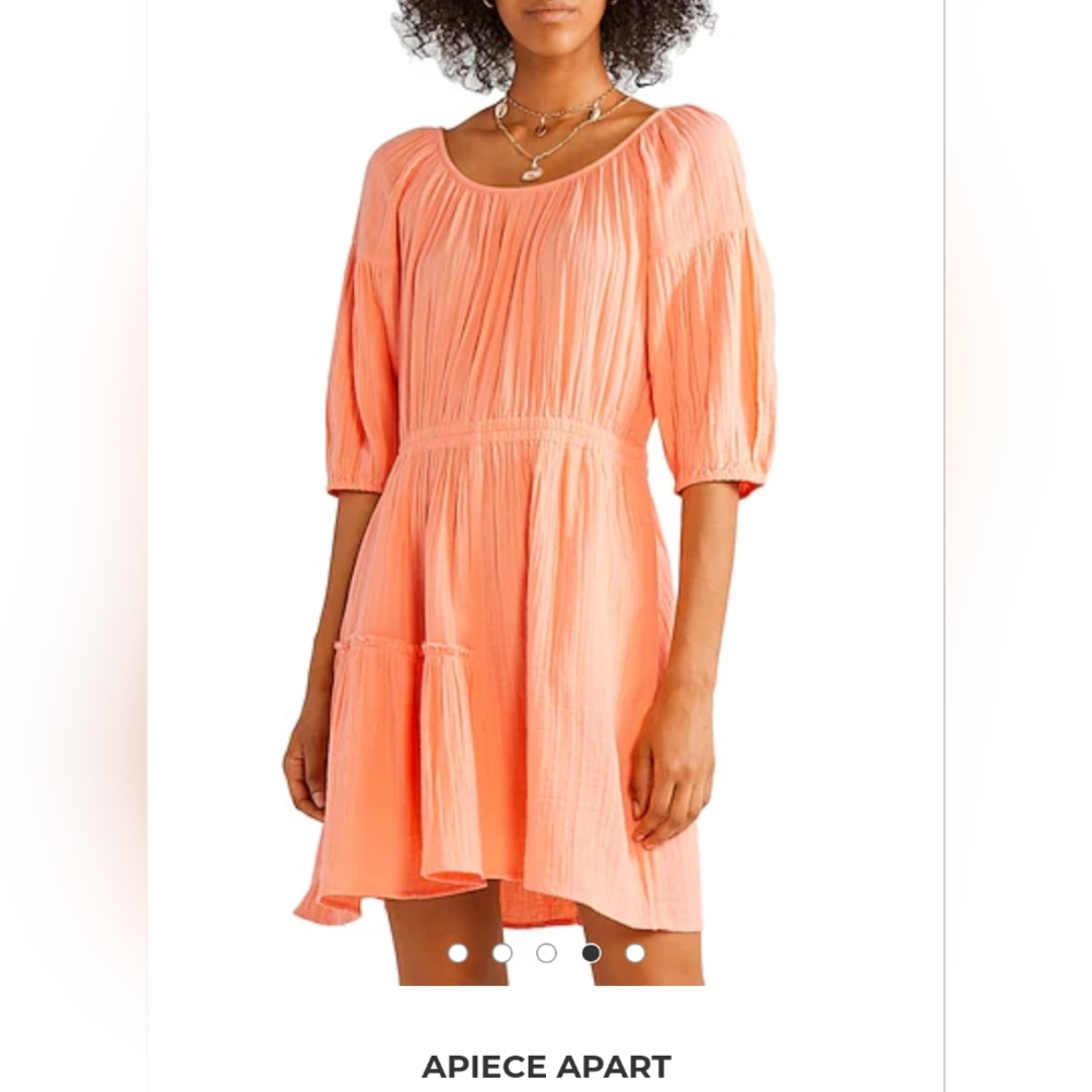 Apeice Apart, coral pleated dress, size 0